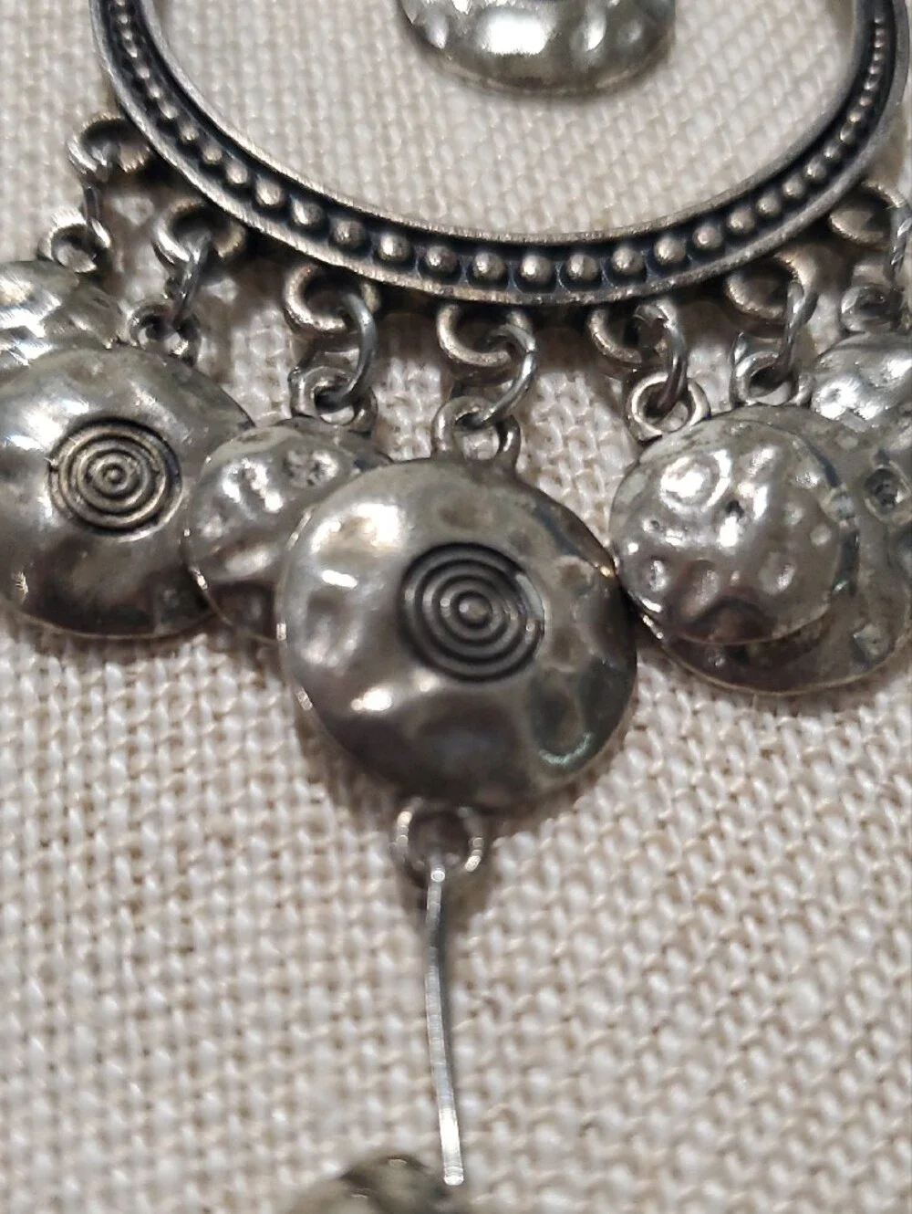 Silver-Tone Bohemian Circle Pendant Necklace - Statement Women’s Jewelry